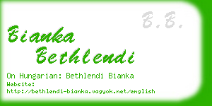 bianka bethlendi business card